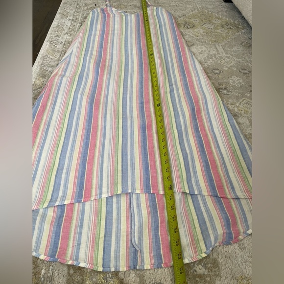 C&C California Maxi Linen Multicolor Stripe Dress - Picture 9 of 10